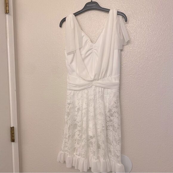 WEISSMAN solo Dance Costume lyrical white Open Back Mesh Overlay Dress D11780 MA - Picture 2 of 12